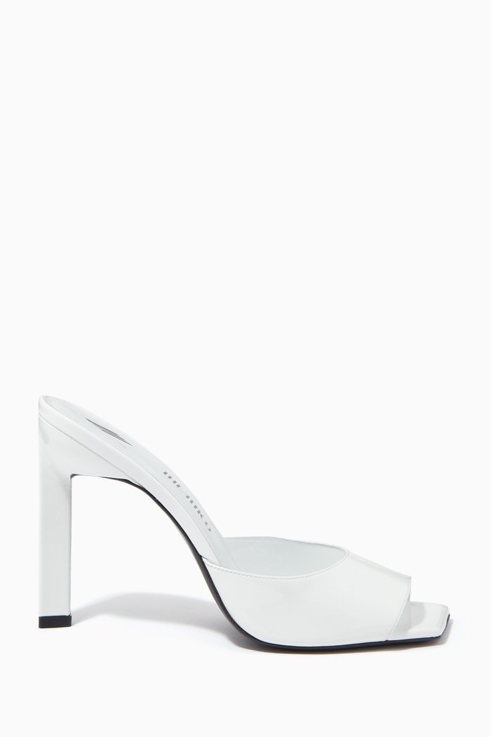 

Kaia 100 Mules in Patent Leather, White