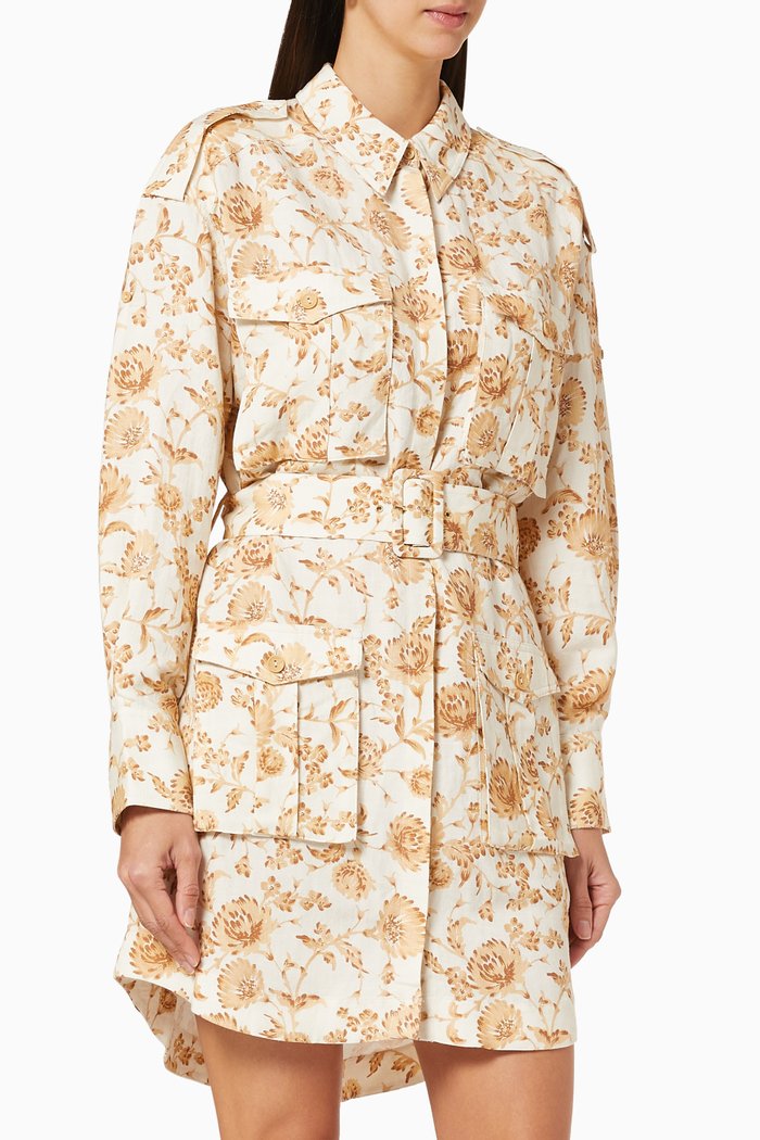 

Aphrodite Linen Blend Shirt Dress, Neutral