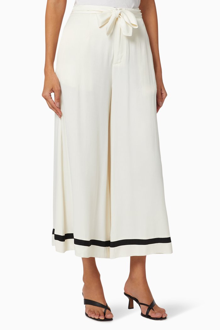 

Satin Wide-Leg Pants, Neutral
