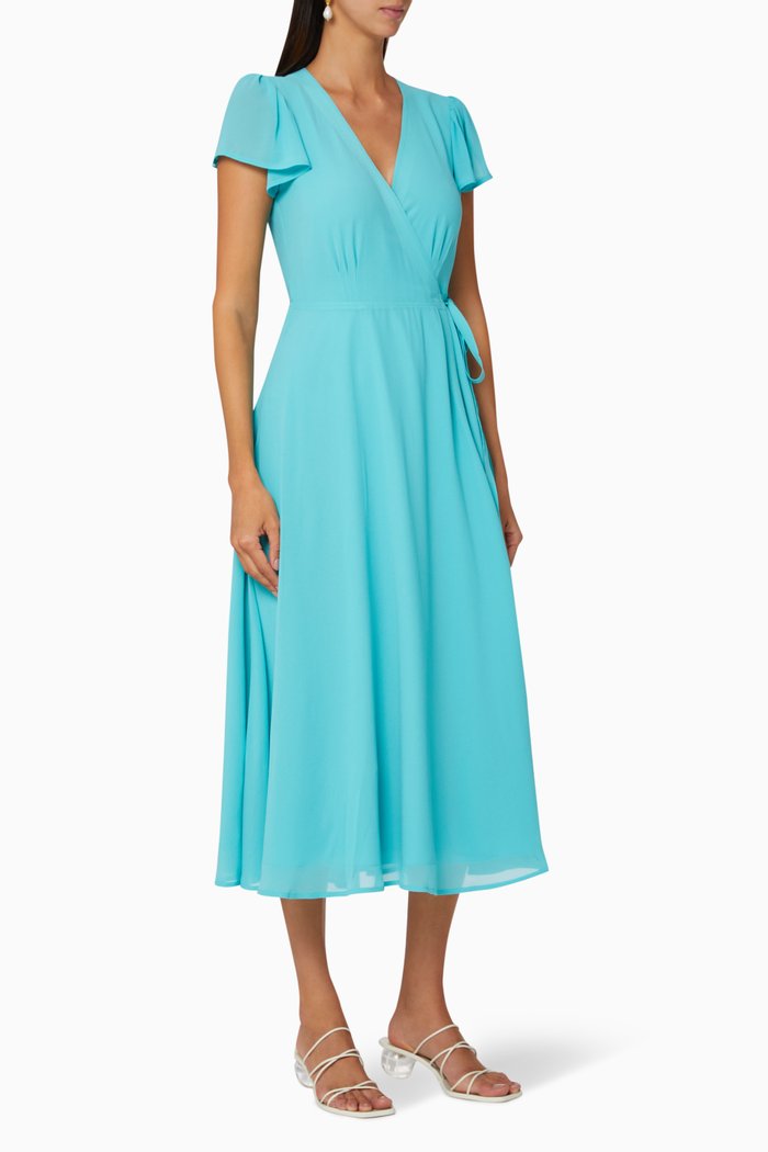 

Crêpe Wrap Dress, Blue