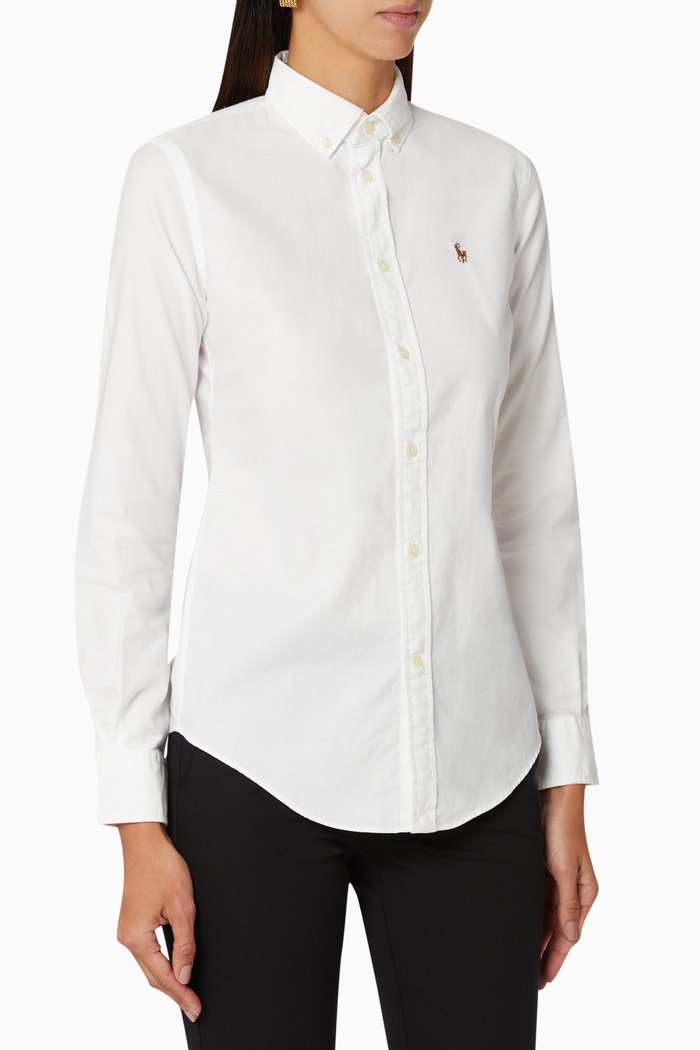 

Slim Fit Cotton Oxford Shirt, White