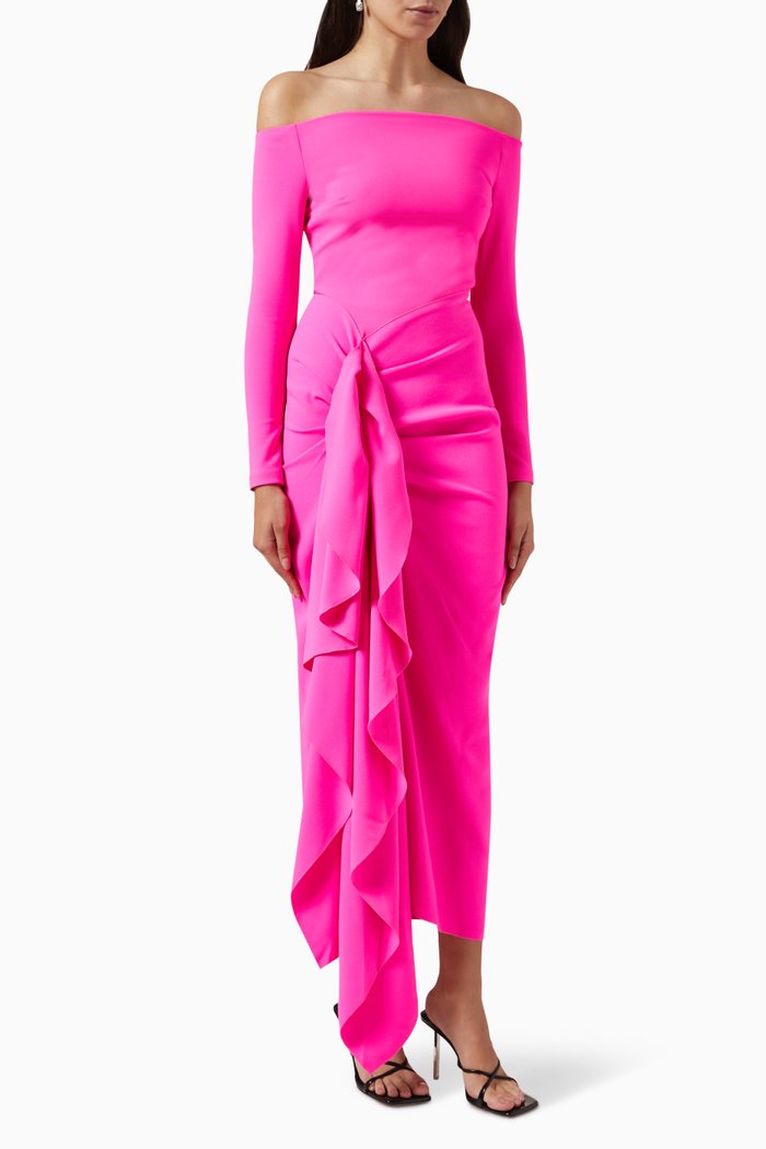 

Lotus Ruffle Knot Midaxi Dress, Pink