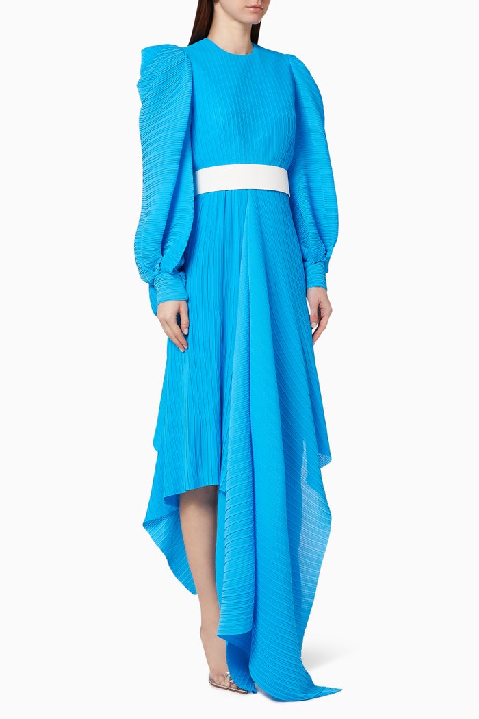 

Tilde Pleated Chiffon Maxi Dress, Blue