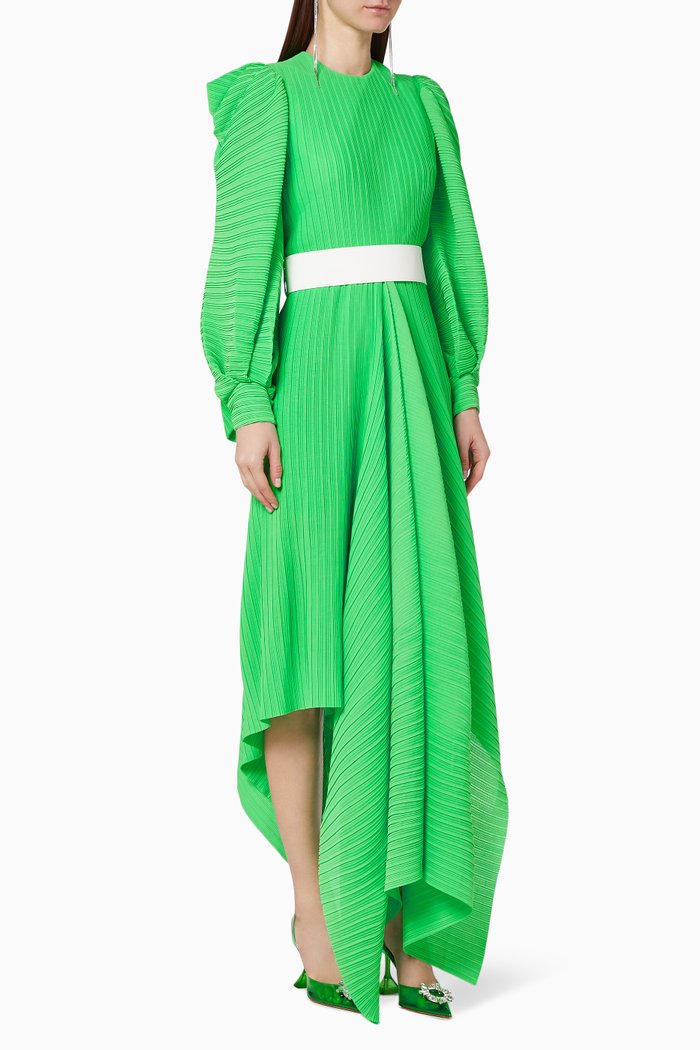 

Tilde Pleated Chiffon Maxi Dress, Green