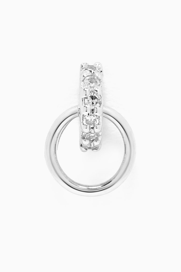 

Lila Diamond Hoop Single Stud in 14kt White Gold, Silver
