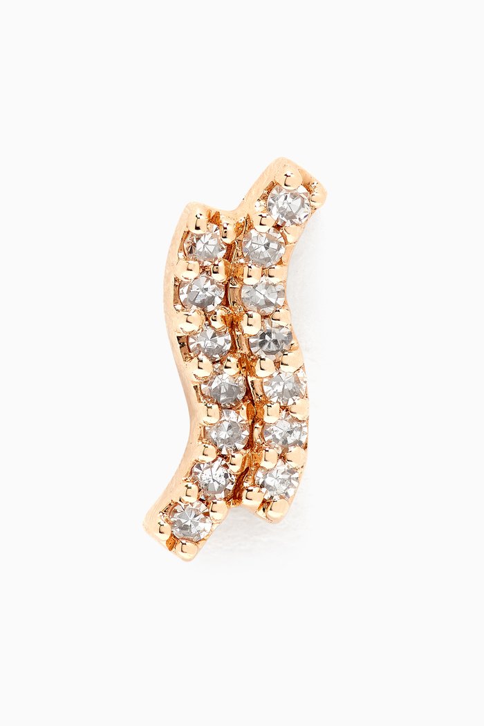 

Double Wave Diamond Single Stud in 14kt Yellow Gold