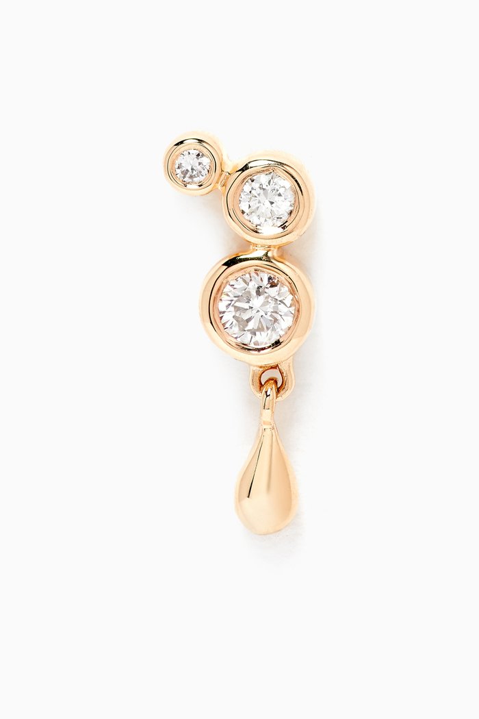 Royal Diamond Single Stud in 14kt Yellow Gold