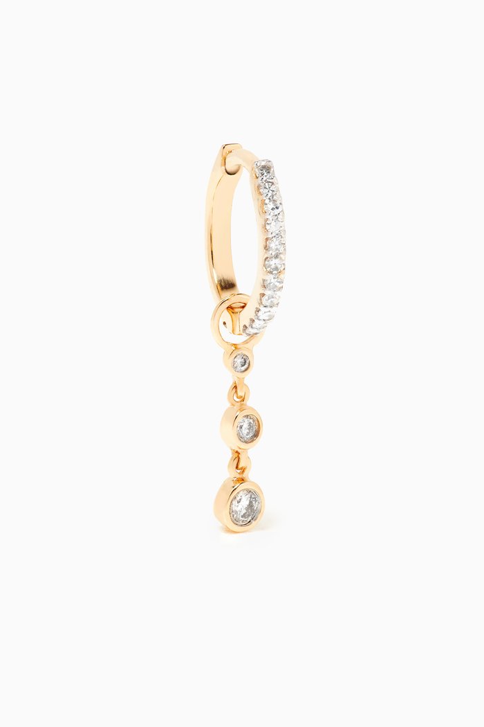 

Mademoiselle Diamond Single Huggie in 14kt Yellow Gold