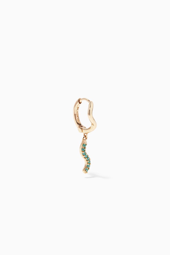 

Kismet Blue Topaz Single Huggie in 14kt Yellow Gold