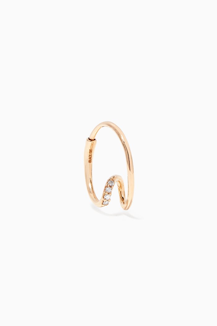 

Acrobat Diamond Single Hoop Earring in 14kt Yellow Gold
