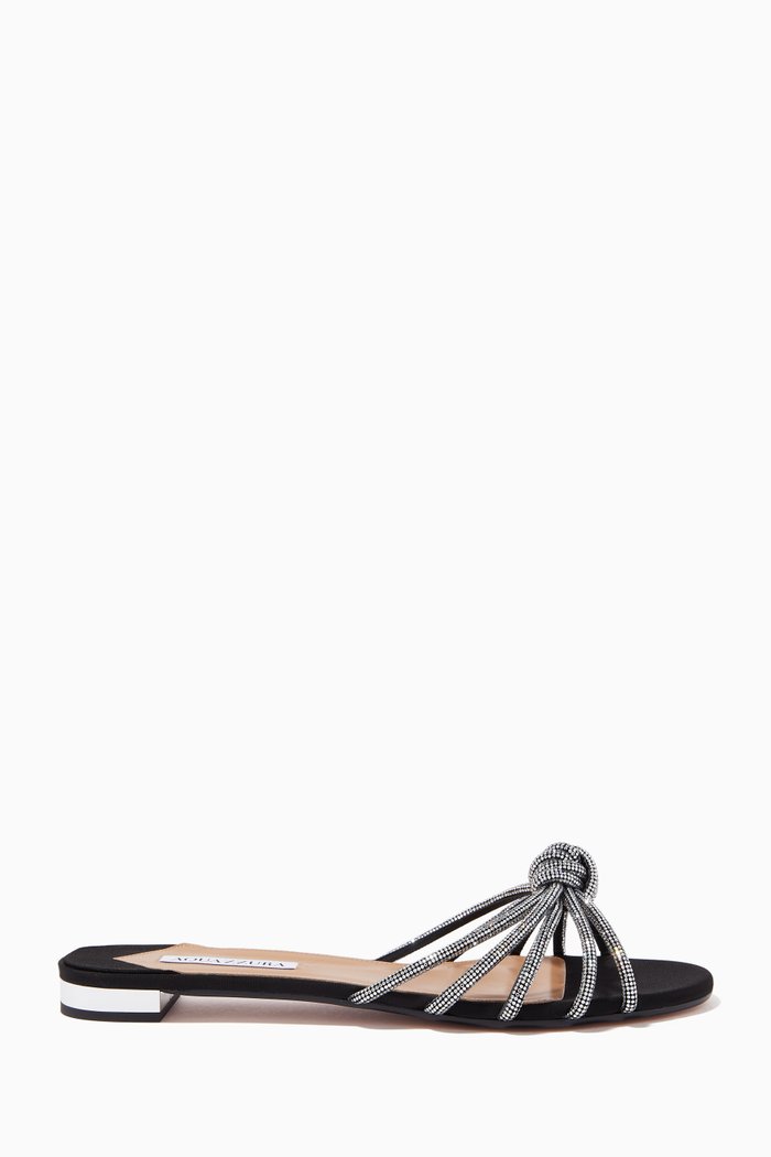 

Celeste Crystal Flats in Grosgrain, Black