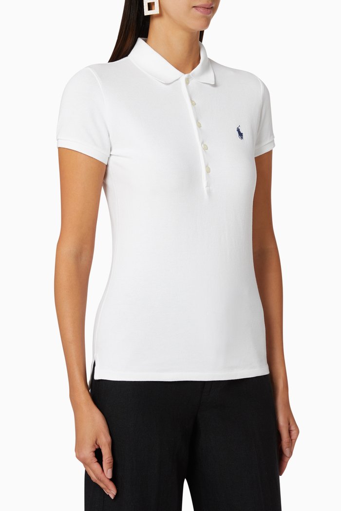 

Slim Fit Stretch Cotton Polo Shirt, White
