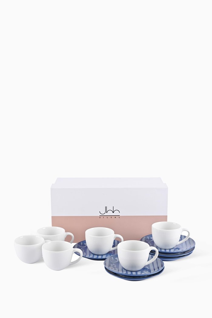 

Ghida Espresso Cup & Saucer Gift Box , Set of 6, Multicolour