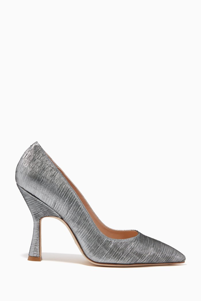 

The Mindee 100 Pumps in Pleated Fabric, Silver