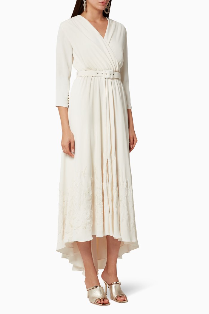 

Belted Wrap Dress, Neutral