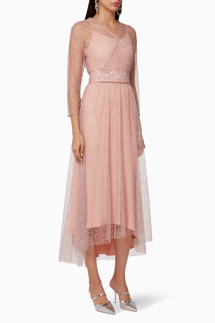 

Sequin Tulle Wrap Dress, Pink
