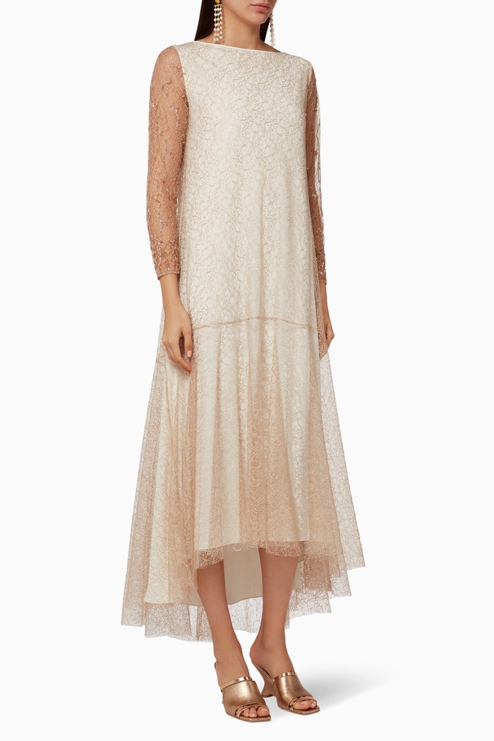 

Sequin Tulle Dress, Neutral