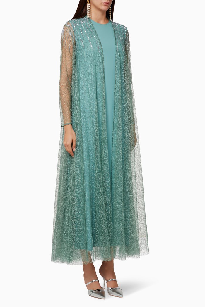 

Kaftan & Tulle Jacket Set, Blue