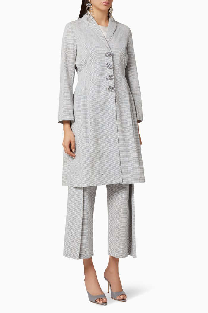 

Striped Jacket & Pants Set, Grey