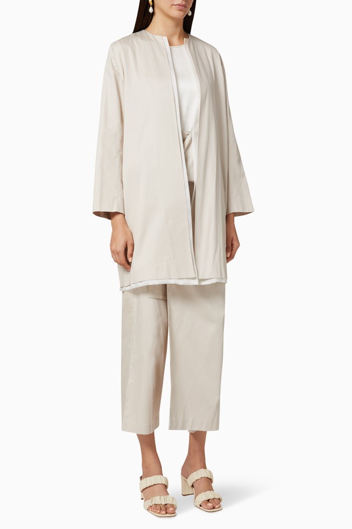 

Jacket & Overlapping Pants Set, Neutral