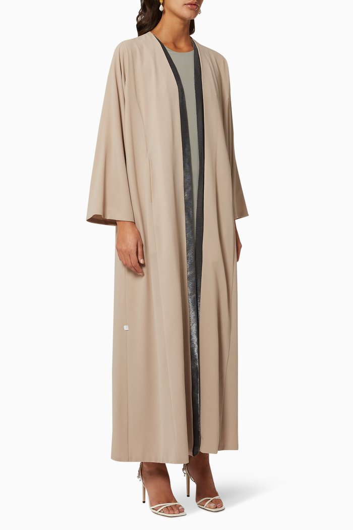 

Layered Lace Abaya, Neutral