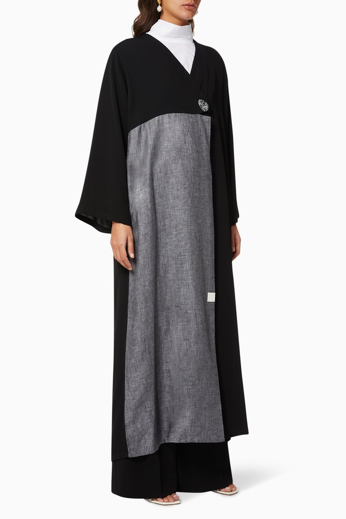 

Alina Linen Abaya, Black