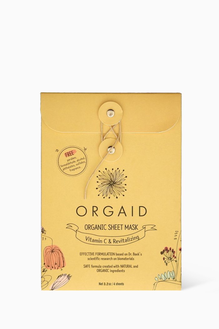 

Vitamin C & Revitalizing Organic Sheet Mask, Set of 4, Multicolour