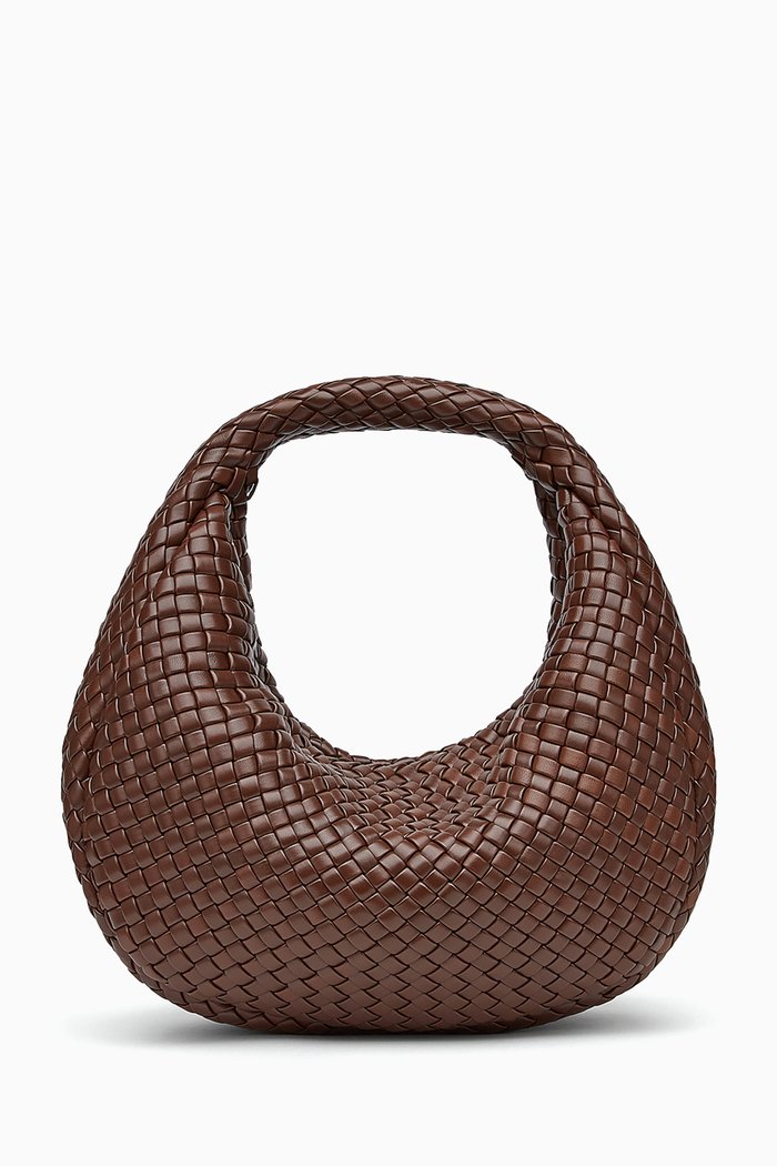 

Hobo Bag in Padded Intrecciato Nappa, Brown