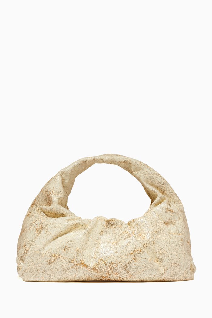 

The Shoulder Pouch in Crackled Leather, Neutral