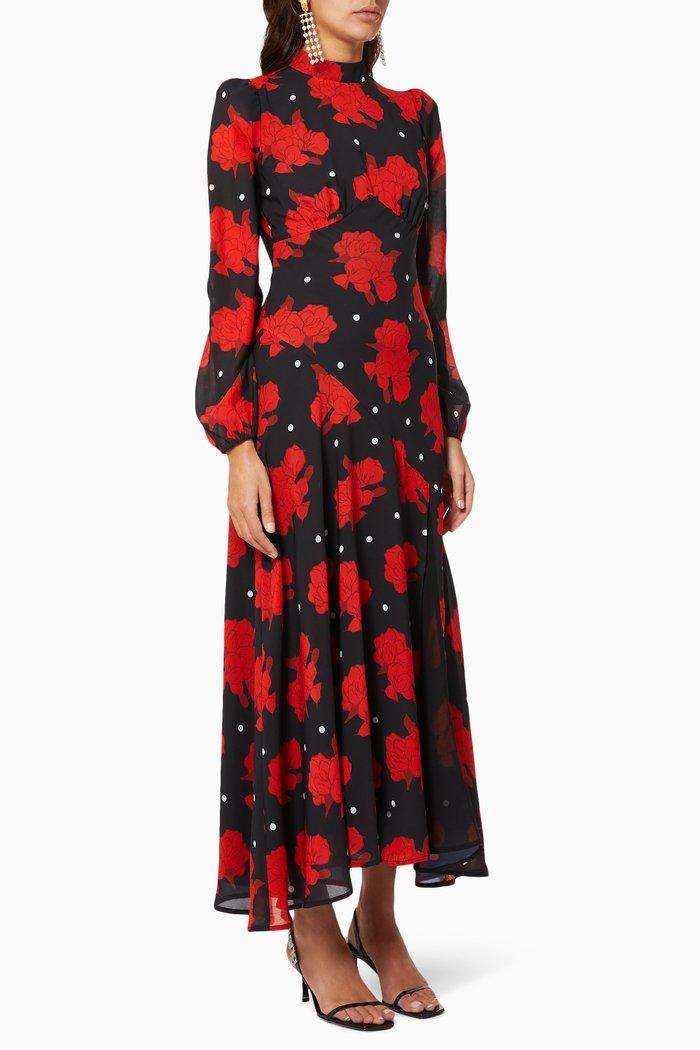 

Clara Floral Dress, Black