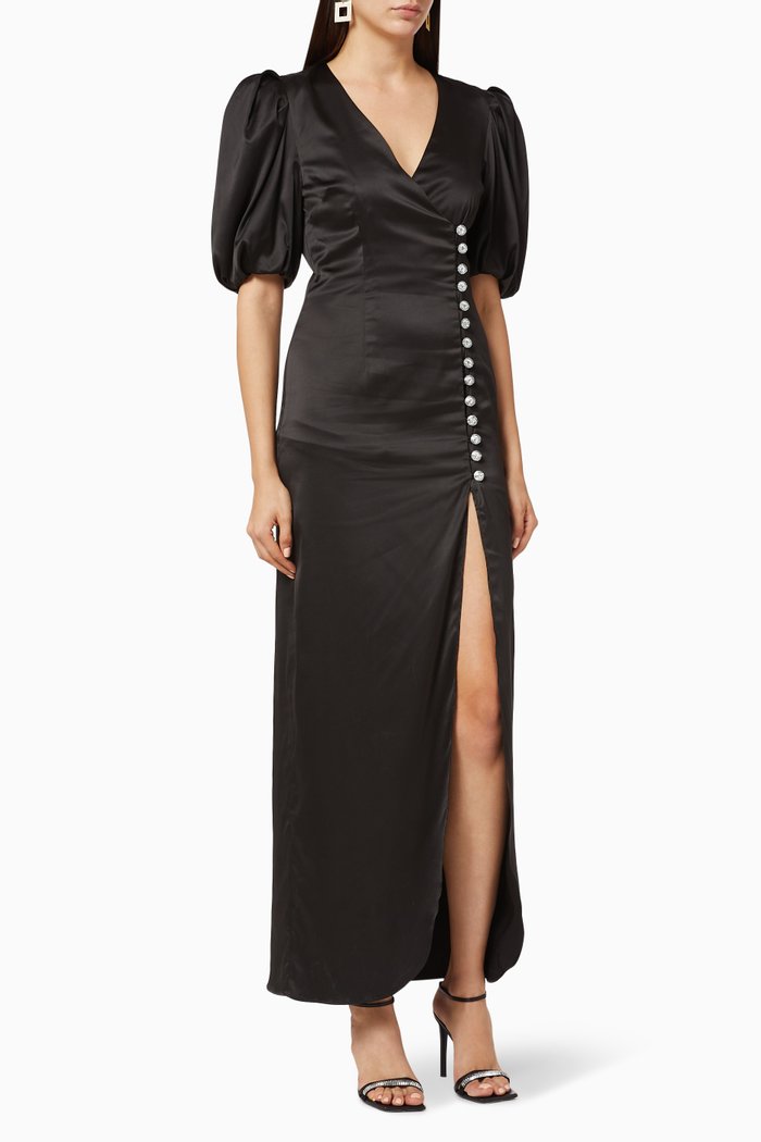 

Ohio Satin Maxi Dress, Black