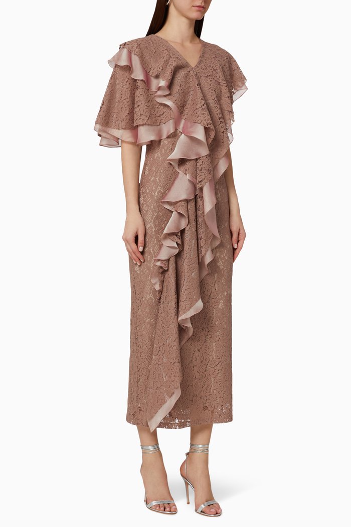 

Lace Ruffle Dress, Pink
