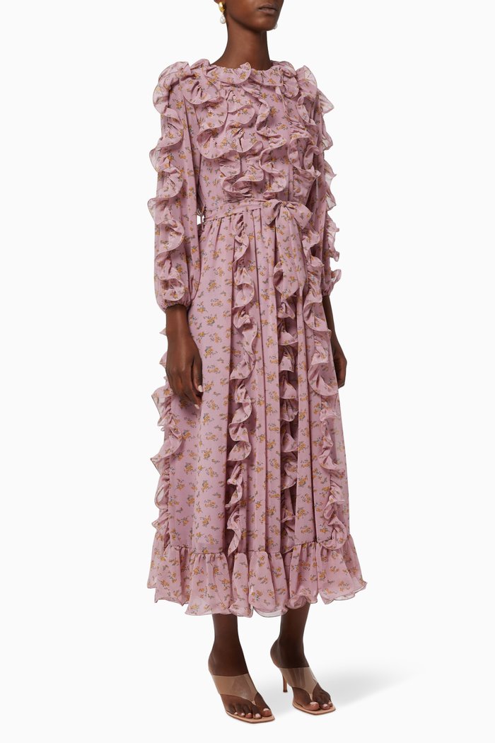 Chiffon Frill Dress, Pink