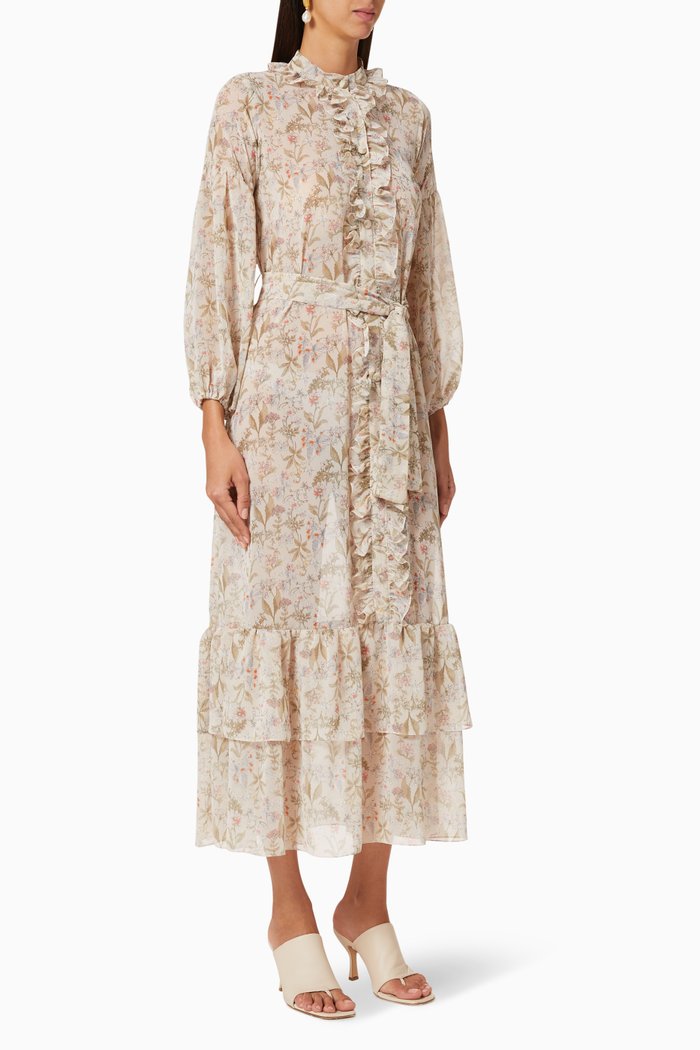 

Chiffon Frill Dress, Blue