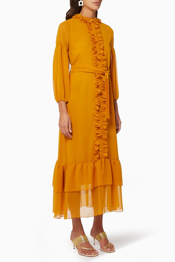 

Chiffon Frill Dress, Yellow