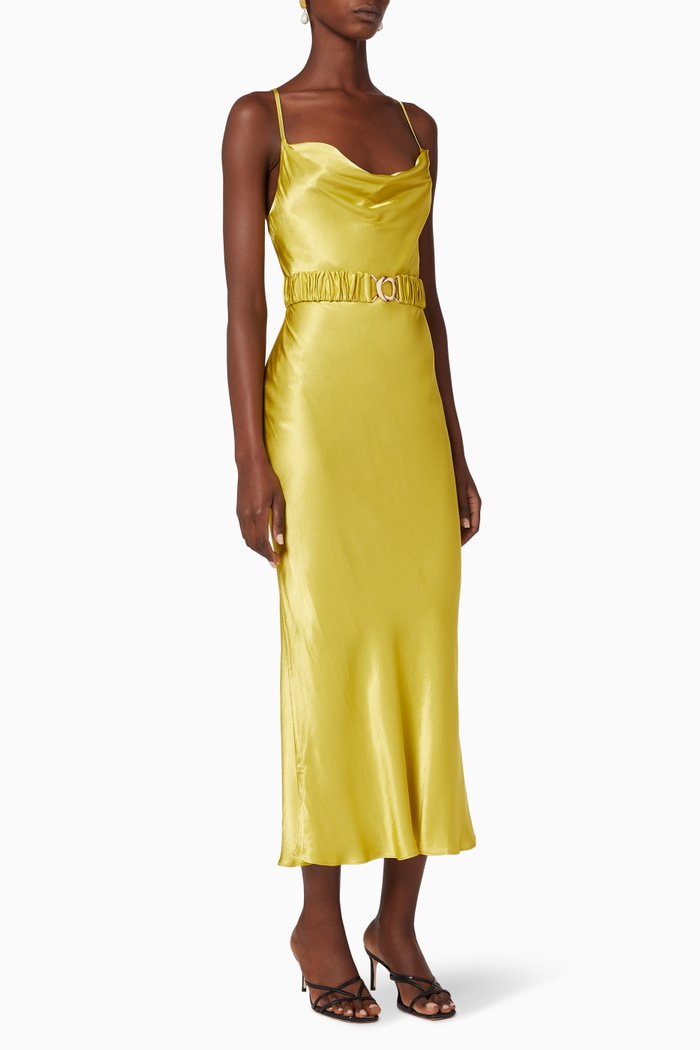 

Gala Bias Midi Dress, Green