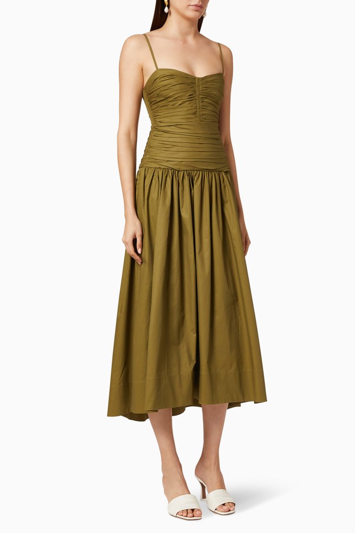 

Amaia Ruched Dress, Brown