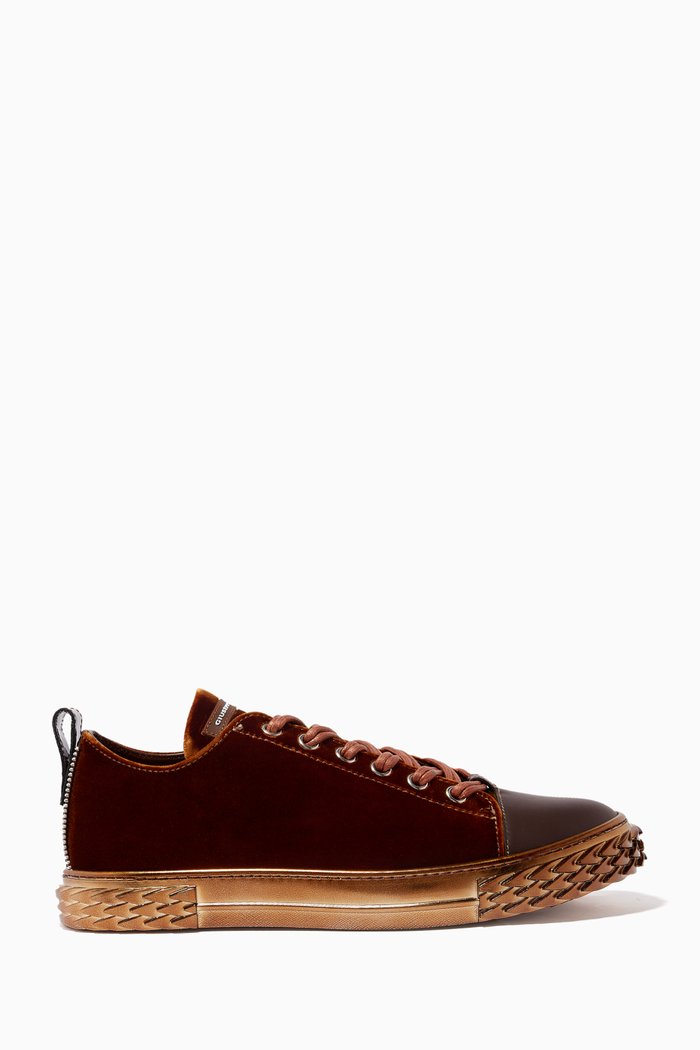 

Blabber Low-Top Sneakers in Velvet, Brown