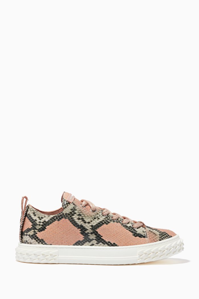 

Blabber Sneakers in Snakeprint-Embossed leather, Pink
