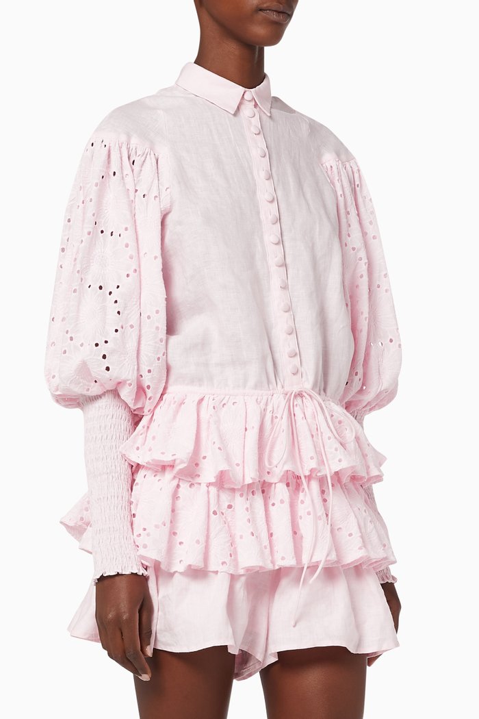 

Sarina Linen Playsuit, Pink