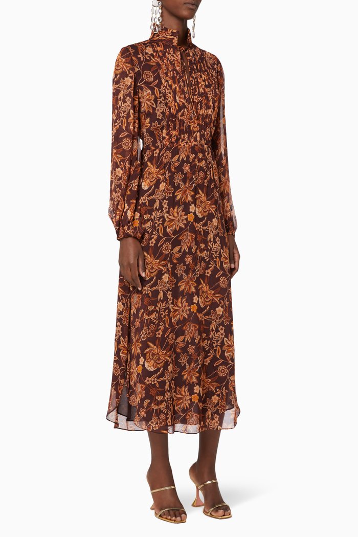 

Angelita Viscose Midi Dress, Brown