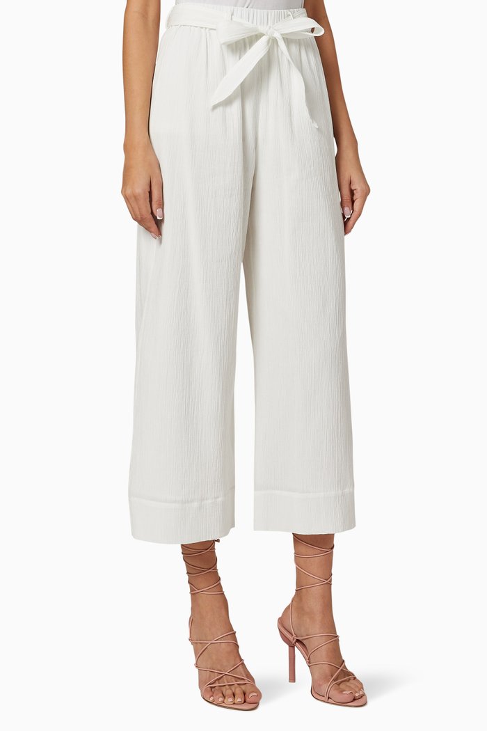 Vacation Cotton-Blend Culottes, White