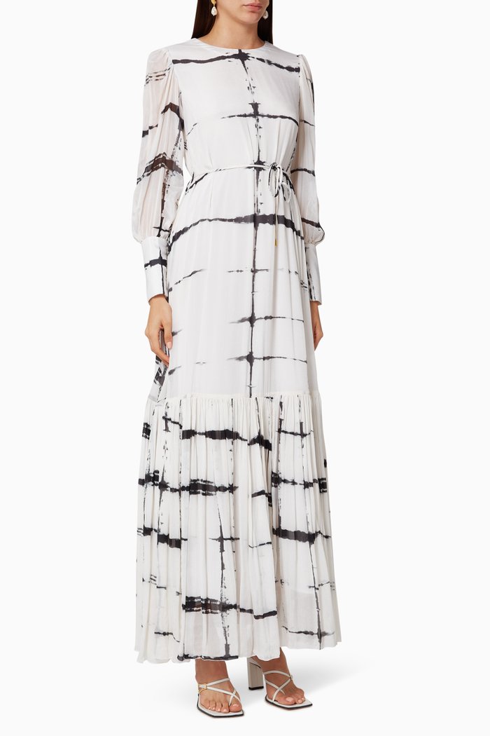 

Polka Dot Chiffon Dress, White