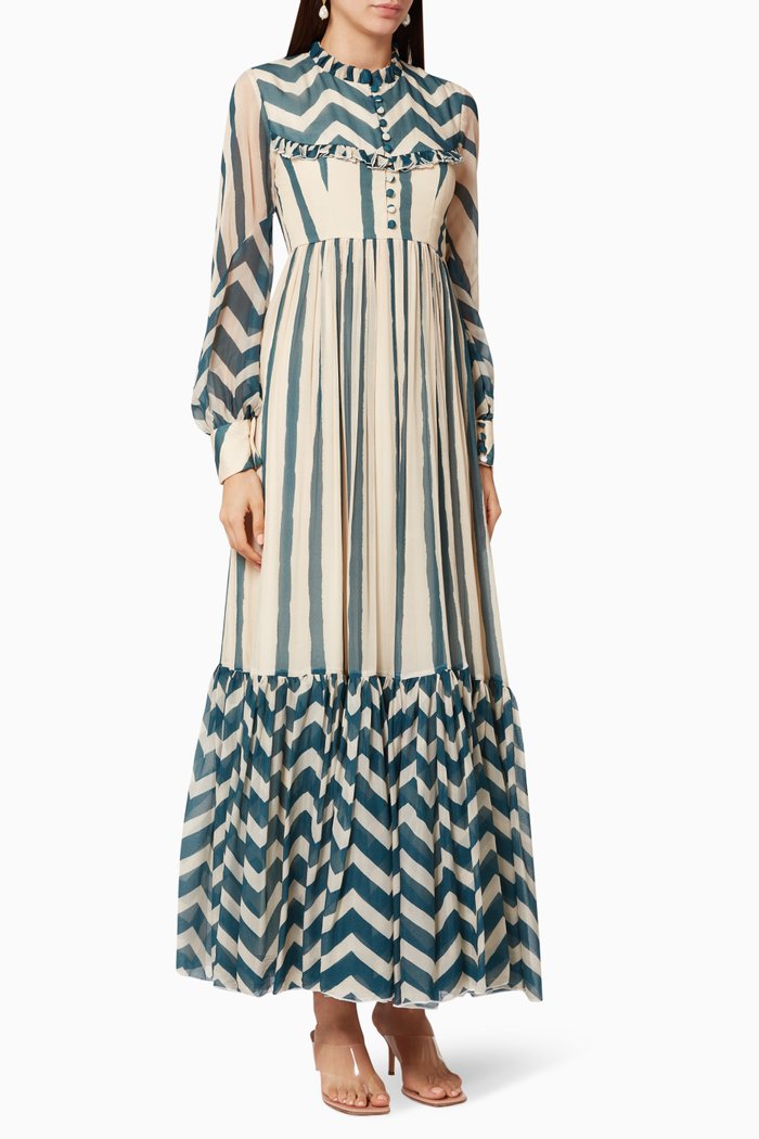 

Zig Zag Print Chiffon Dress, Multicolour
