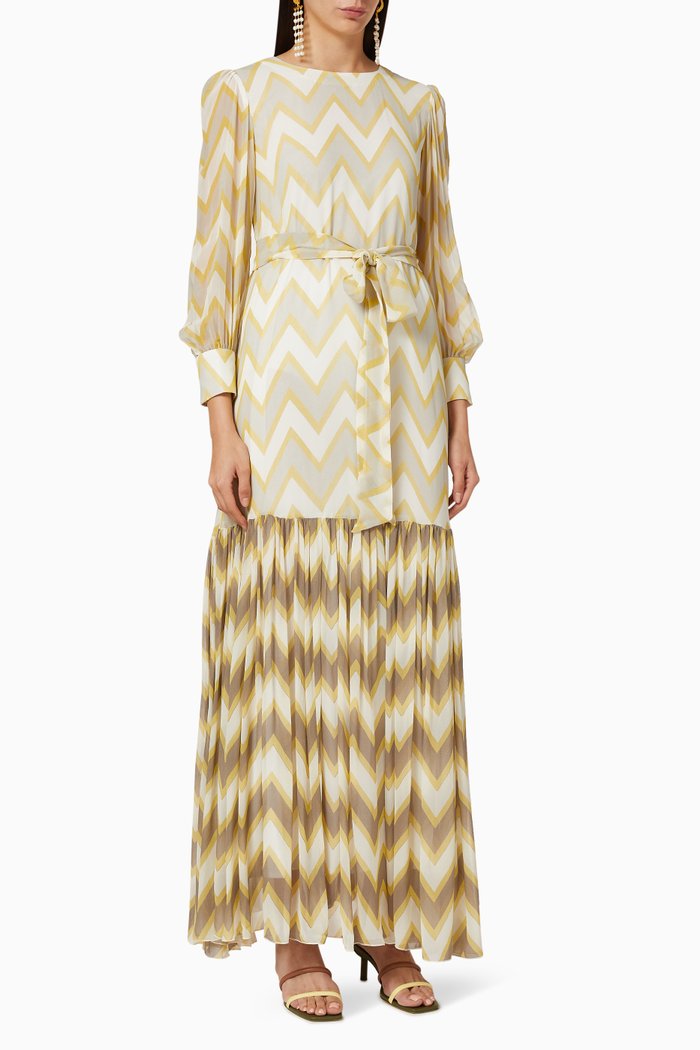 

Zig Zag Georgette Maxi Dress, Multicolour
