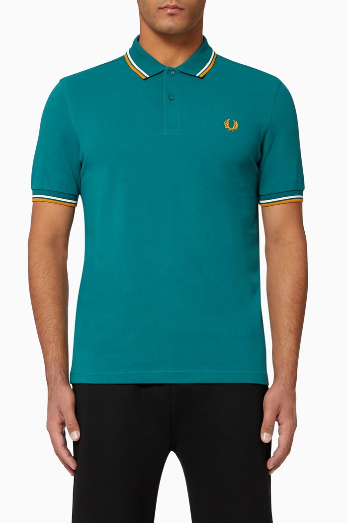 

Twin Tipped Cotton Piqué Polo, Blue