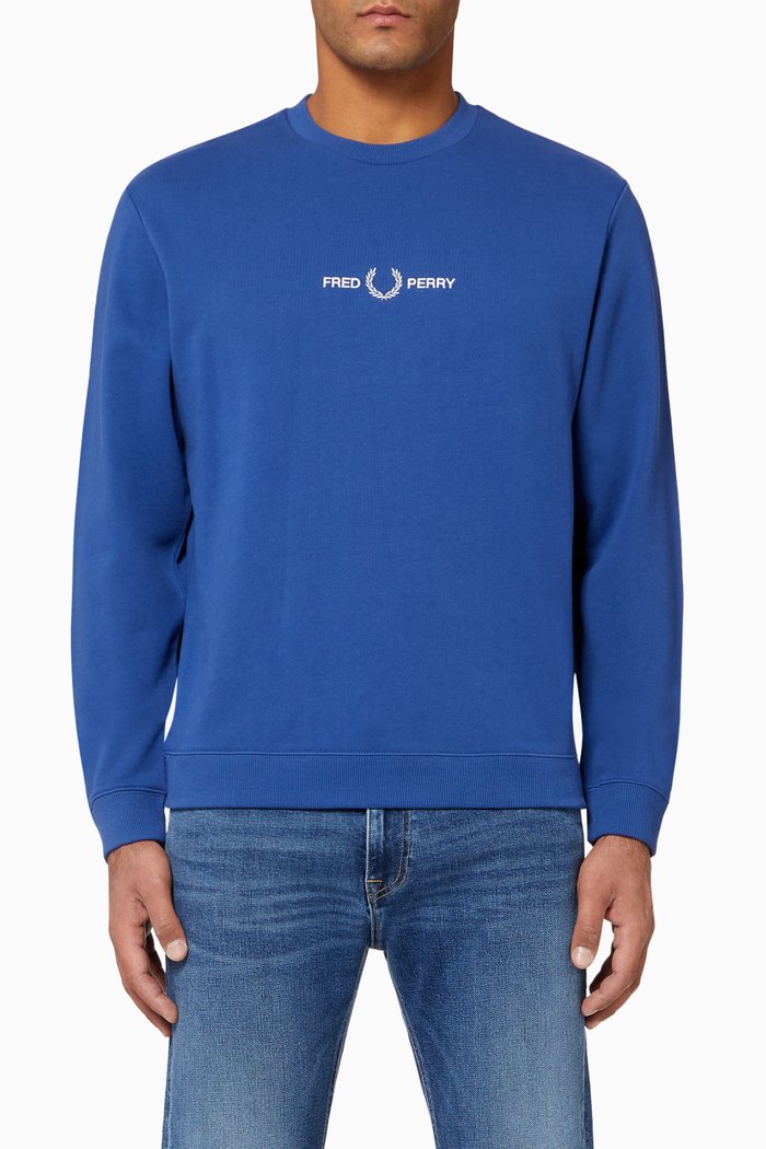

Graphic Cotton Sweatshirt, Blue