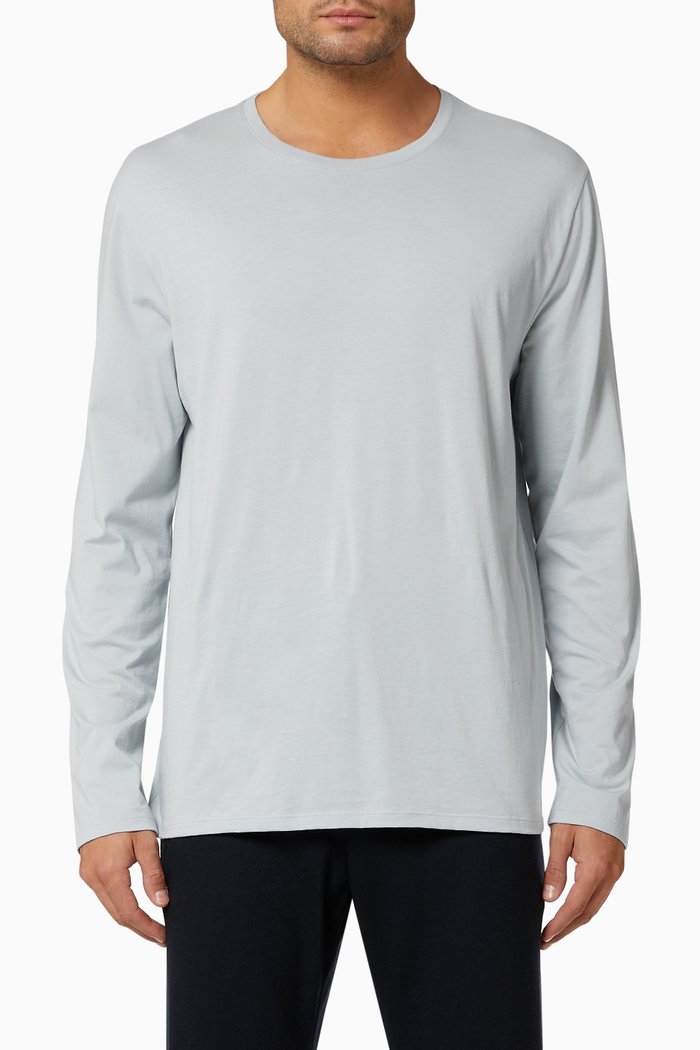 

Crewneck Pima Cotton Pullover, Blue