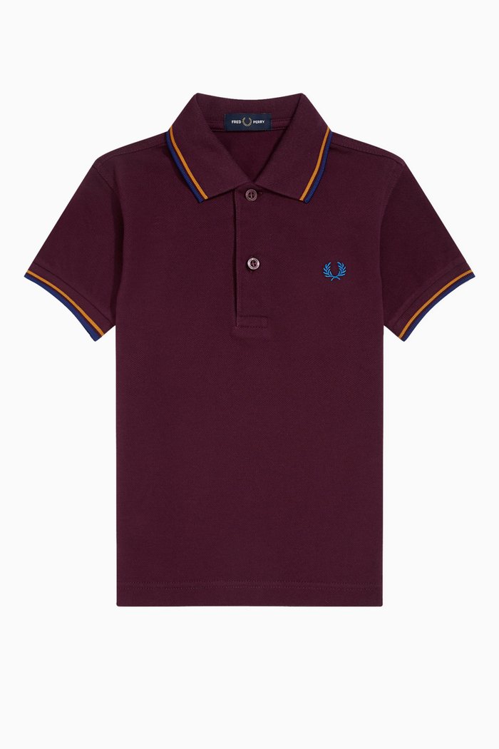 

Twin Tipped Cotton Piqué Polo, Burgundy