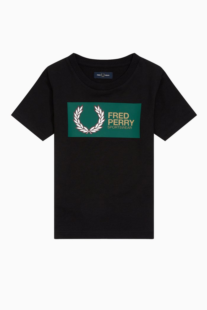

Printed Graphic Cotton T-Shirt, Black